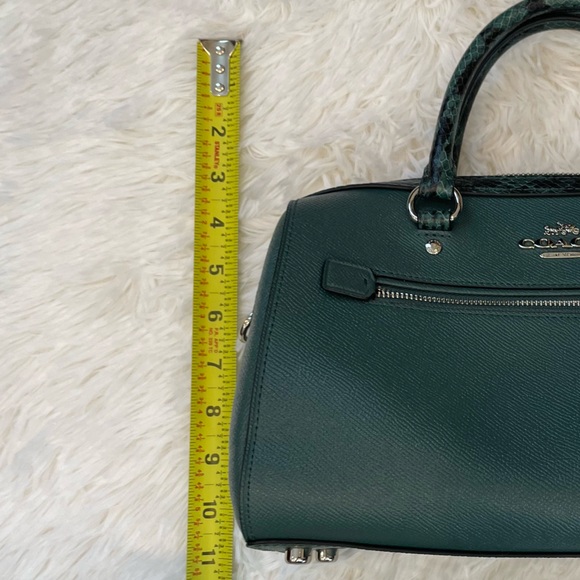 Coach Rowan Satchel - Snake Embossed/Dark Turquoise - Picture 15 of 17